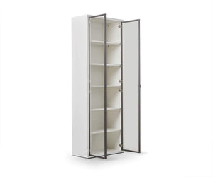 Gammel High Bookcase with Glass Doors - White