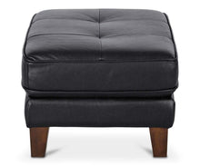 Load image into Gallery viewer, Gregata Leather Ottoman - Black
