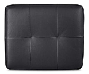 Gregata Leather Ottoman - Black